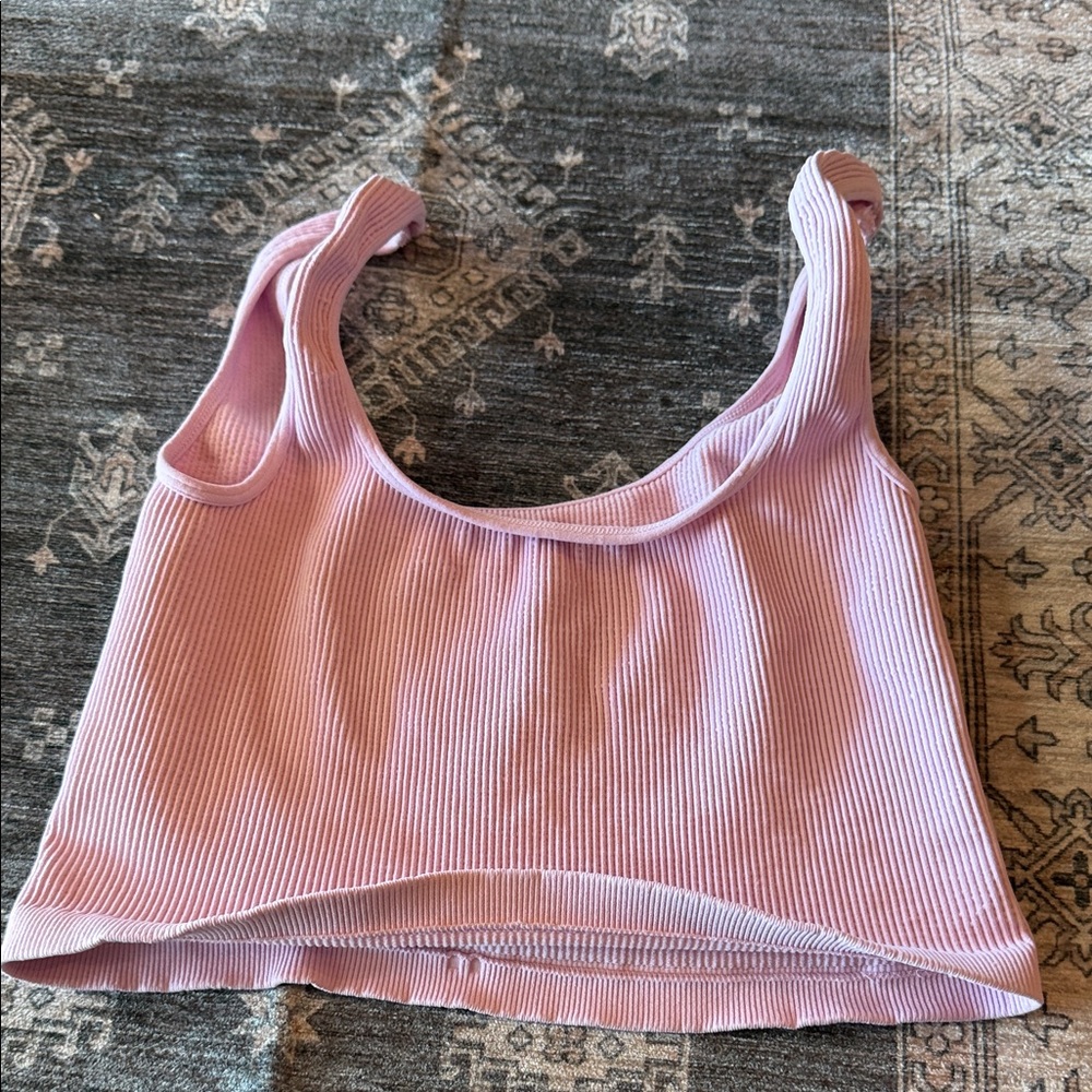 Free People Movement Pink Ribbed Sport Bra
